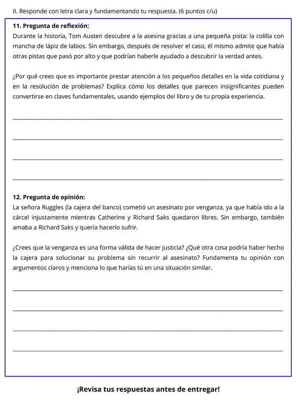 Prueba Asesinato en el Canadian Express