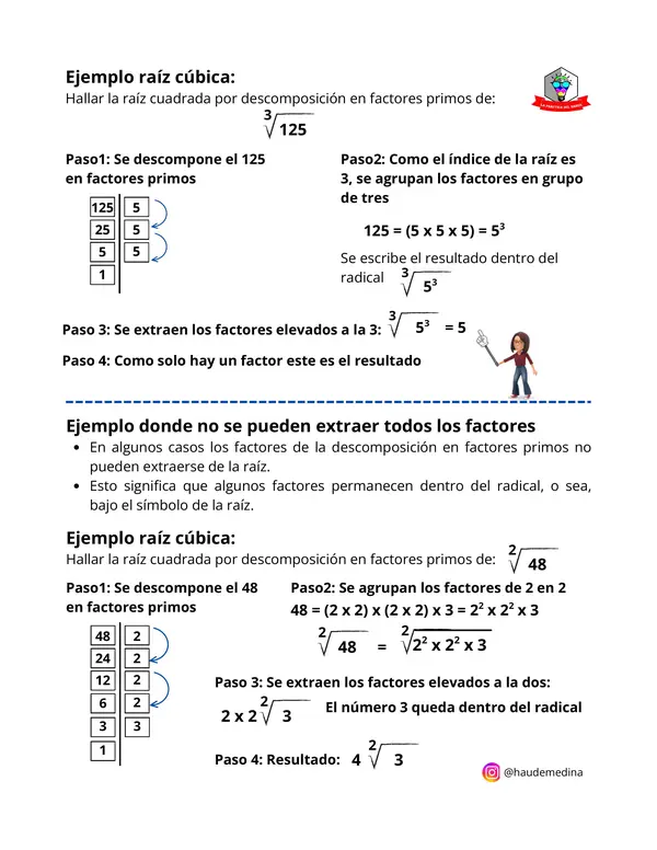 Raíces Cuadradas y Cúbicas por Descomposición de Factores