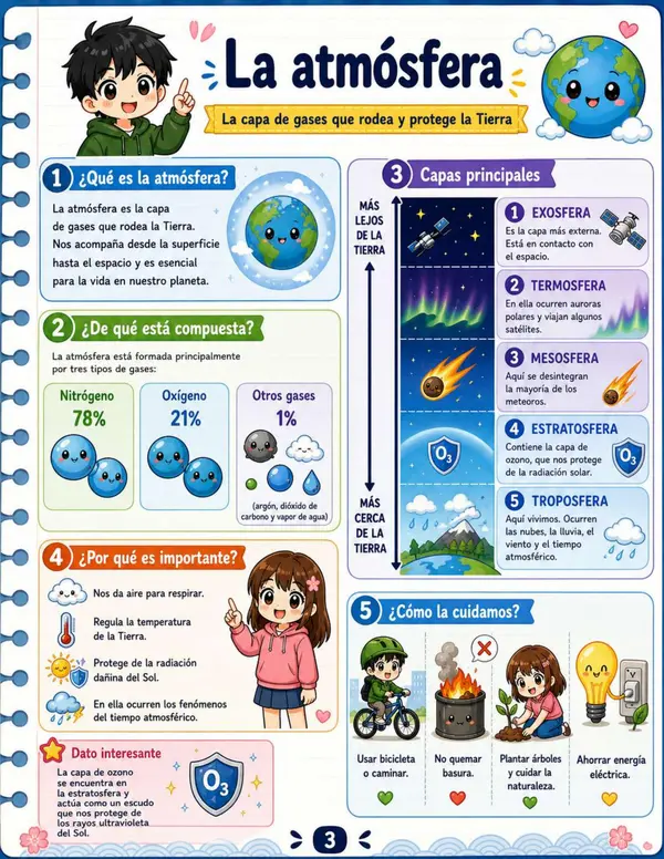 Las Esferas de la tierra, Atmósfera, Hidrósfera, Geosfera y Biosfera 