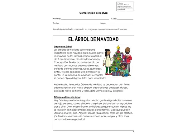 Comprensión de lectura (Cuento)