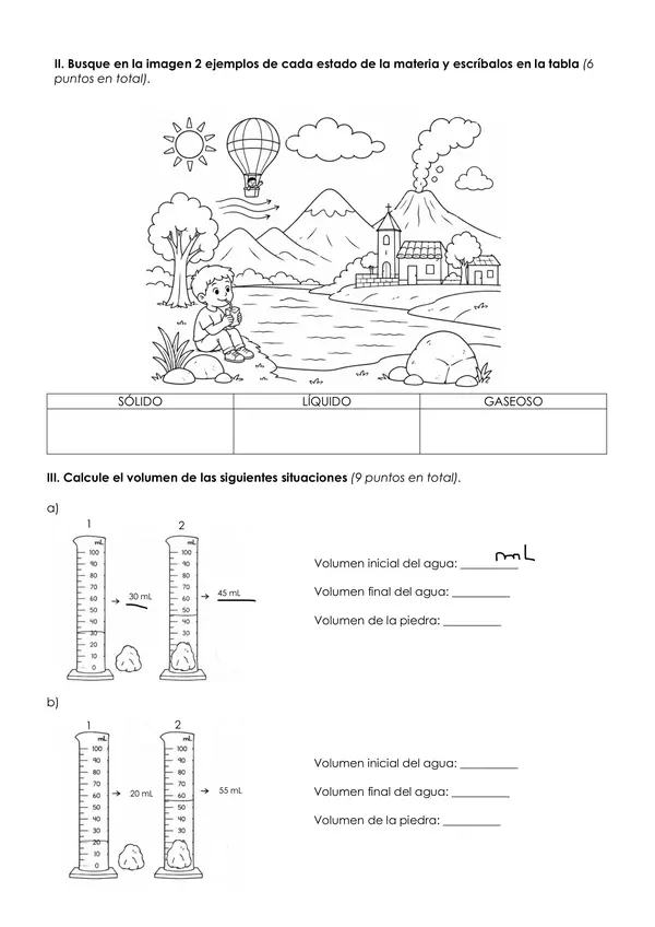 Evaluación materia 4°  básico ciencias