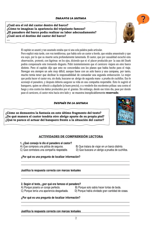 Guía comprensión lectora 7° - Uso de marcas textuales y paráfrasis 