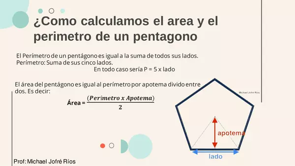 Área y Volumen del prisma de base Pentagonal