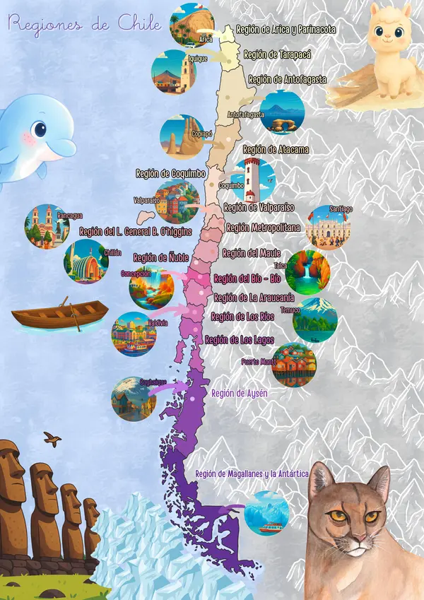  Mapa de las Regiones de Chile
