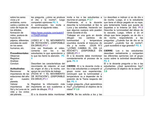  Planificación Mensual Clase a Clase - U3 NATURALES , PRIMERO, OCTUBRE