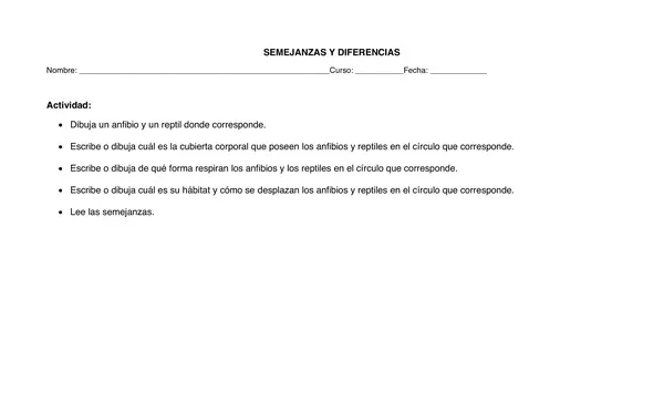 guia 2 Anfibios y reptiles, naturales, segundo basico