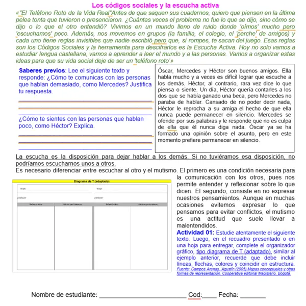 11M1SEM8 - Los códigos sociales y la escucha activa