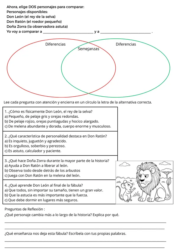 Comparar Personajes - Análisis Literario y Pensamiento Crítico 