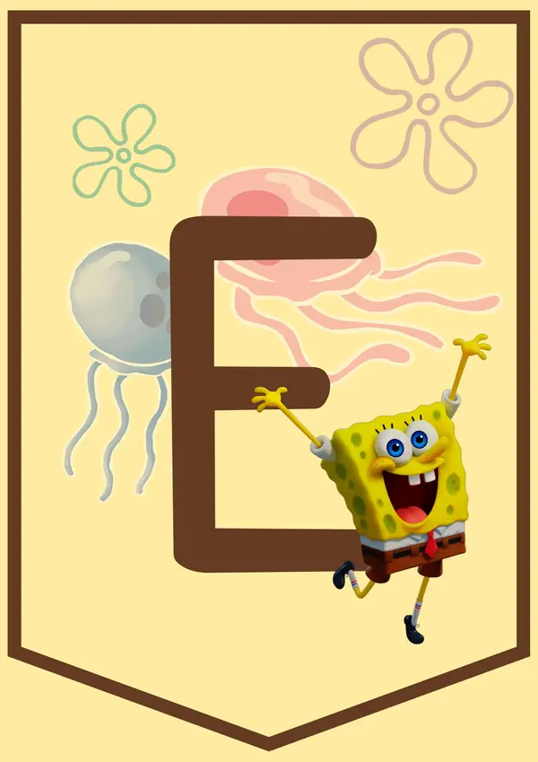 BANDERÍN "BIENVENIDOS" VERSION BOB ESPONJA 😊