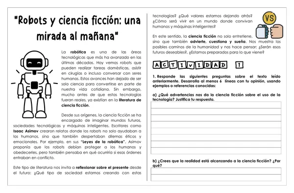 Guía de trabajo - Robots y ciencia ficción