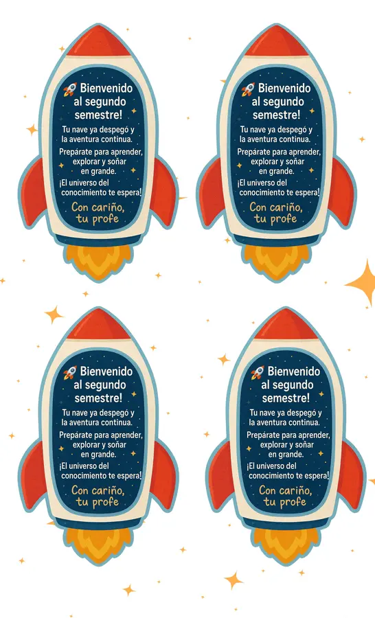 Tarjeta de bienvenida al Segundo Semestre