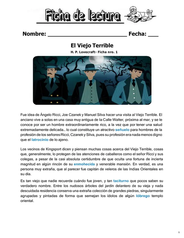 Ficha de lectura 2°medio- 