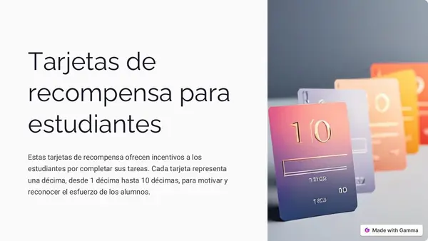 Tarjetas de recompensas con DÉCIMAS para MOTIVAR a tus estudiantes - EDITABLE