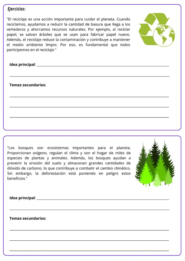 Identificar Idea principal y secundarias