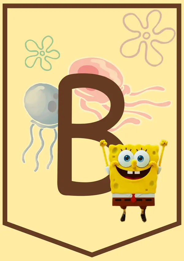 BANDERÍN "BIENVENIDOS" VERSION BOB ESPONJA 😊
