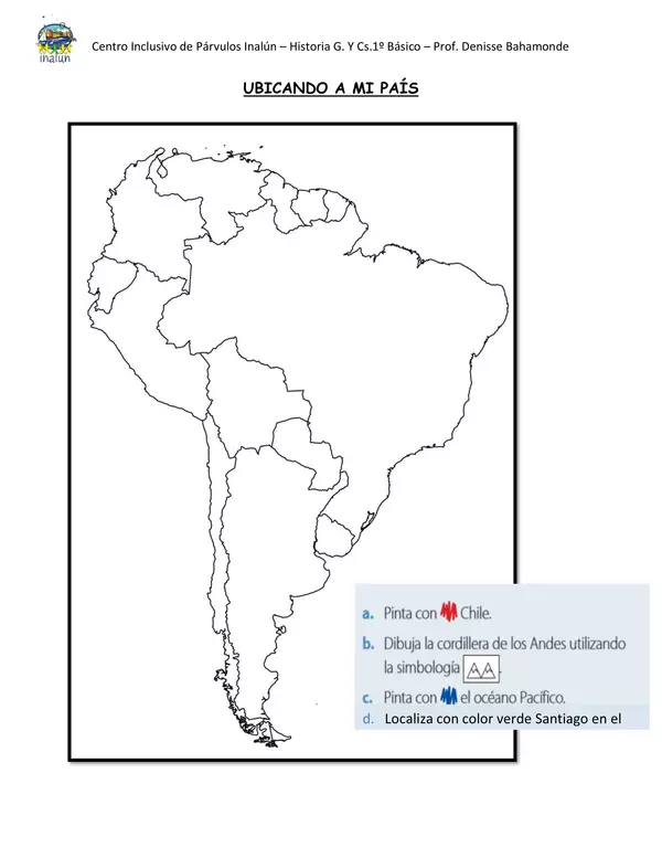 Mapa de América, para ubicar Chile...