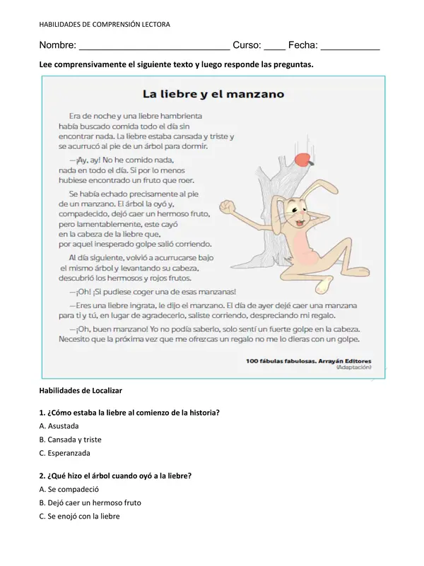 Habilidades de comprensión lectora