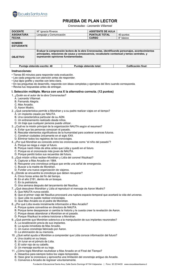 PLAN LECTOR: CRONONAUTAS