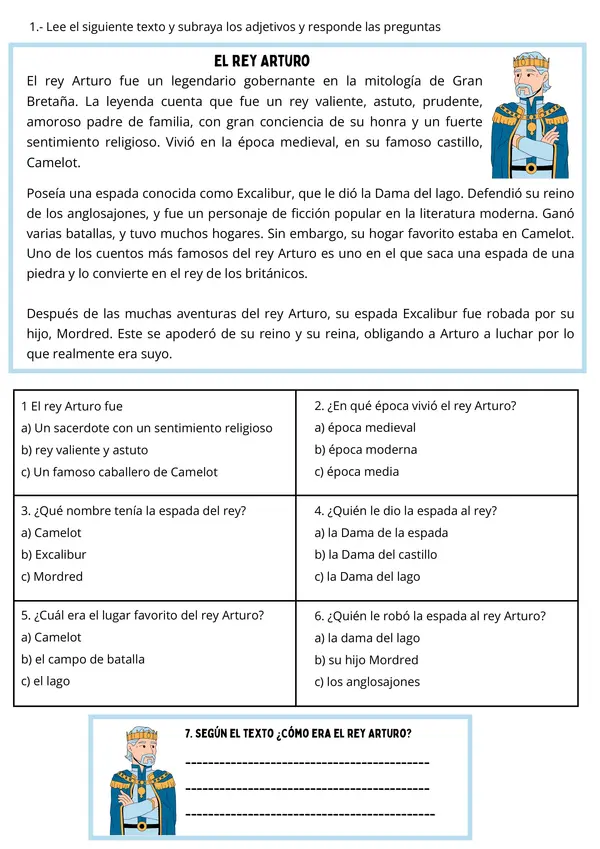 Lenguaje: Comprensión Lectora y Adjetivos - Aventura Medieval | 3° - 6° Básico