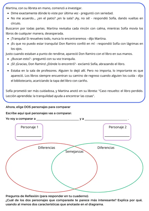 Comparar Personajes - Análisis Literario y Pensamiento Crítico 