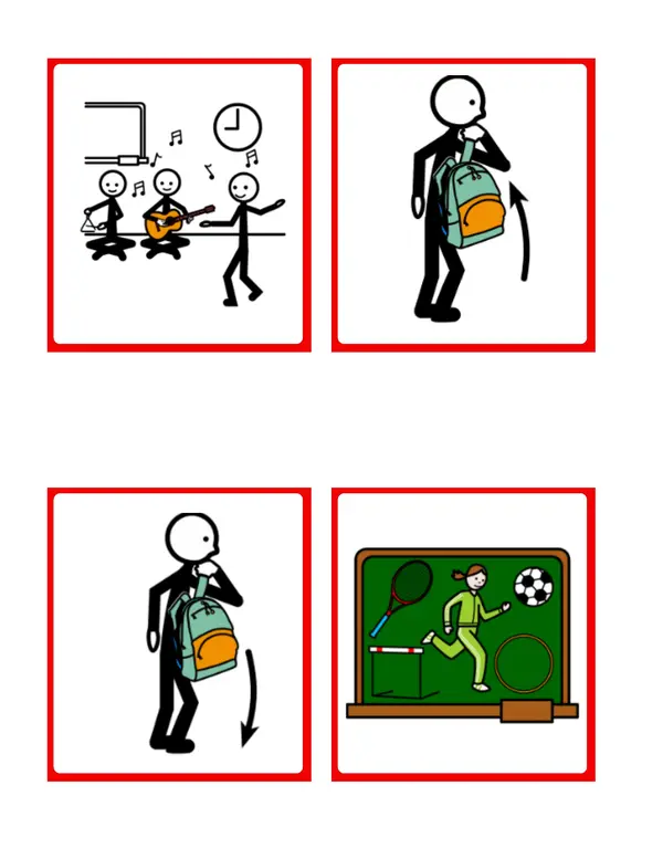 Pictogramas para rutina escolar