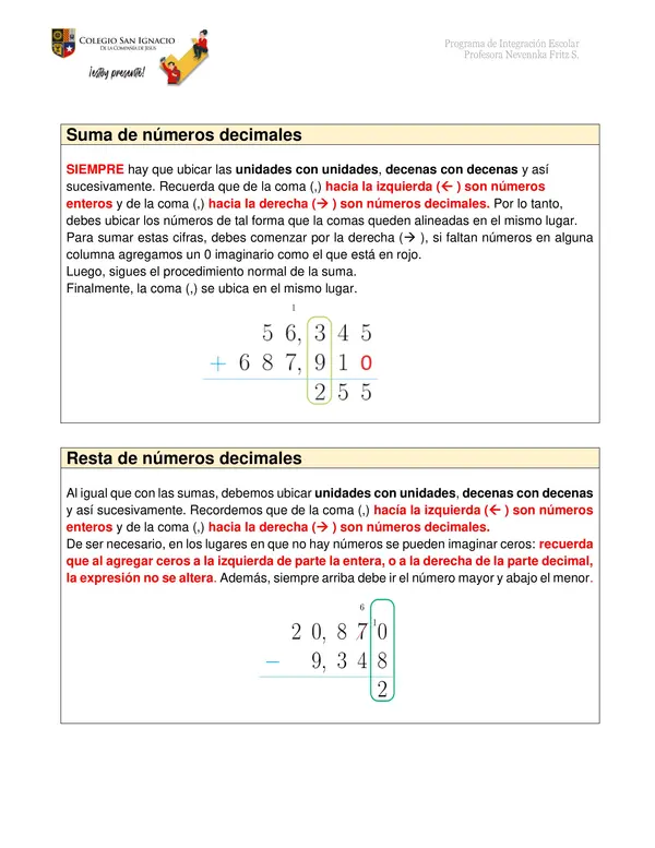 Resumen decimales (operatoria)
