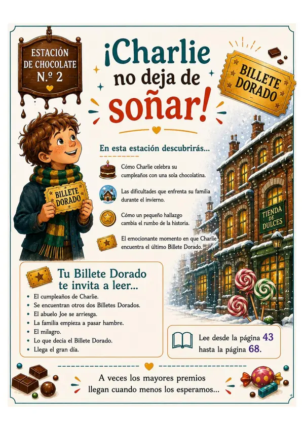Cuadernillo lectura acompañada - Charlie y la fabrica de Chocolate 