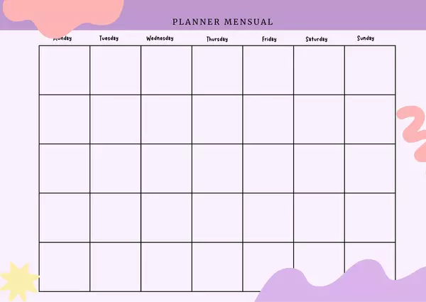 Planificador mensual y semanal