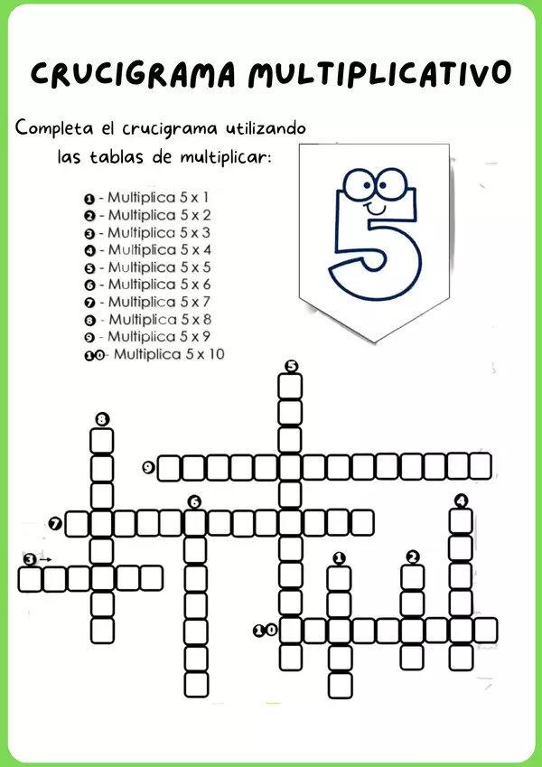Crucigrama multiplicativo.