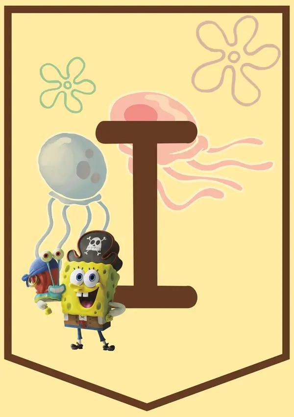 BANDERÍN "BIENVENIDOS" VERSION BOB ESPONJA 😊