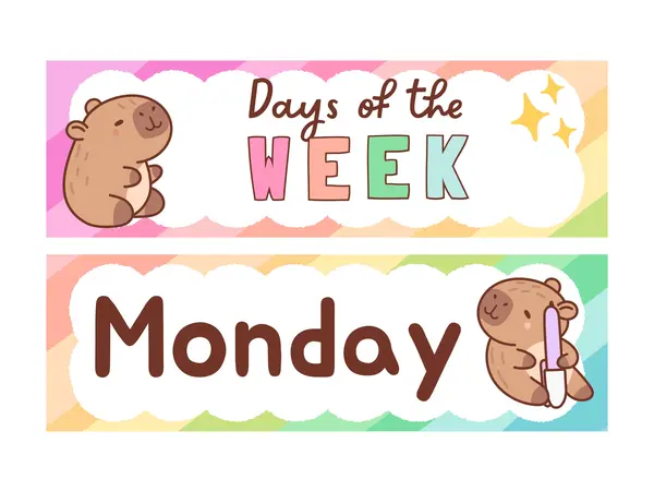 Días de la semana Capibara Inglés