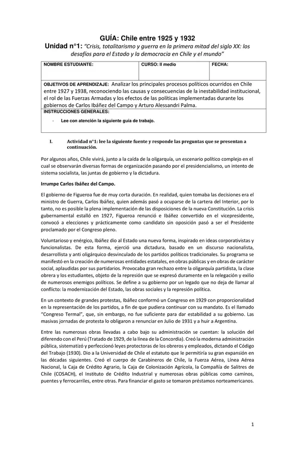 GUIA CHILE 1925-1932
