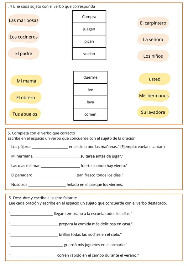 Concordancia del SUJETO y el VERBO