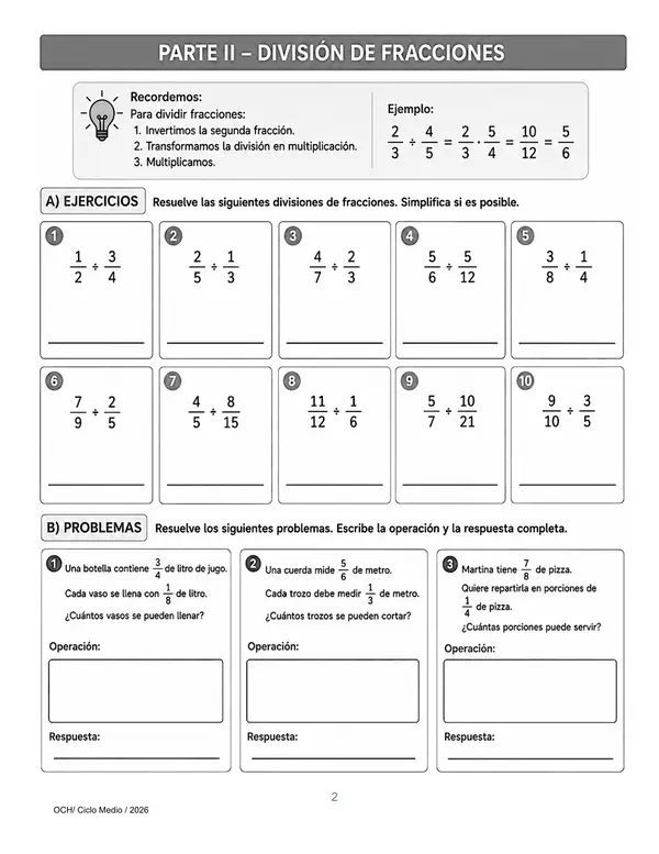 Guía Multiplicación y División | Matemática 7° Básico OA2 OA3