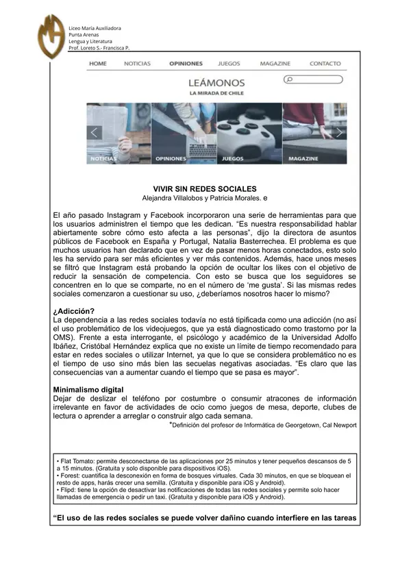 Control textos argumentativos