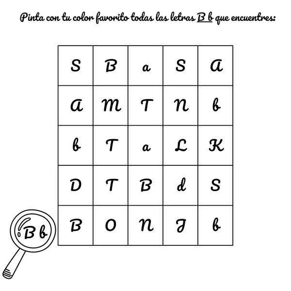 Sopa de letras del abecedario (LETRA LIGADA)