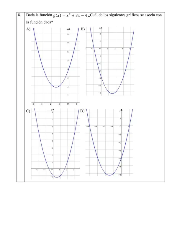 Evaluación función cuadrática segundo medio