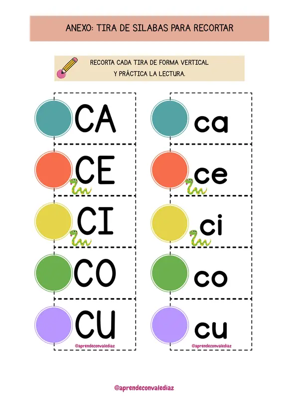 Tiras de lectura Abecedario completo