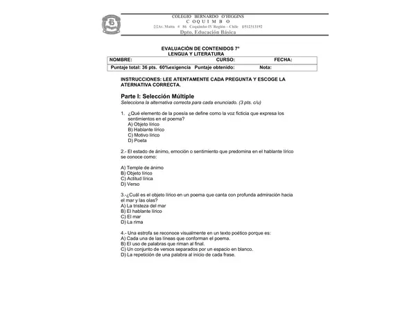 PRUEBA LENGUAJE 