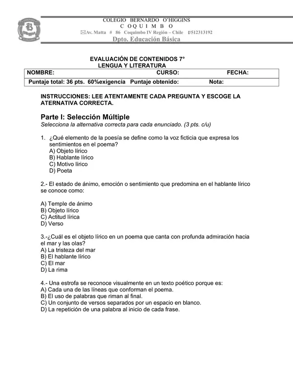 PRUEBA LENGUAJE 