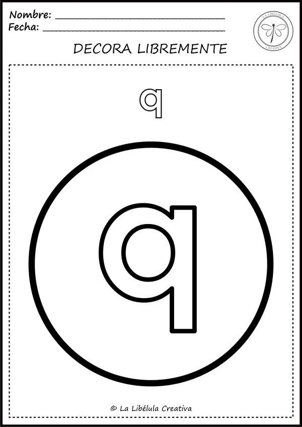 Fichas para colorear Objetos Letra Q NO PREP color