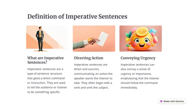 "Introduction to imperative sentences" en inglés