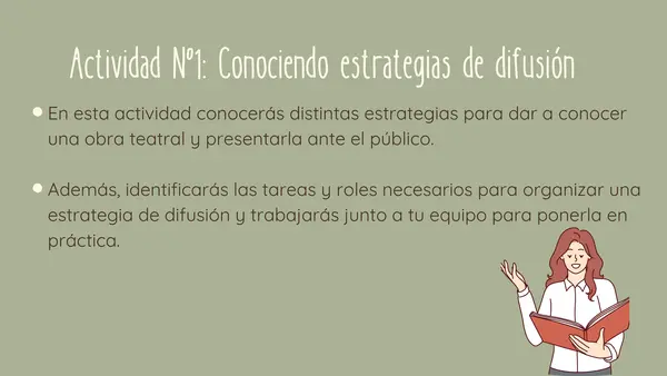 Presentación para Electivo de Teatro centrada en la gestión.