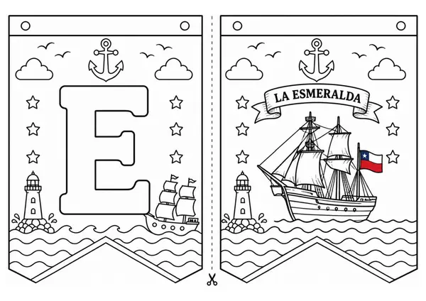 Banderines o guirnaldas "Combate Naval de Iquique"