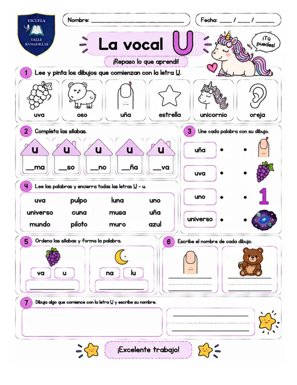 Cuadernillo repaso vocales