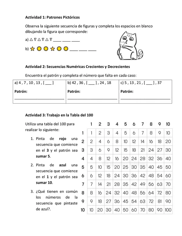 Secuencias y patrones 5° año