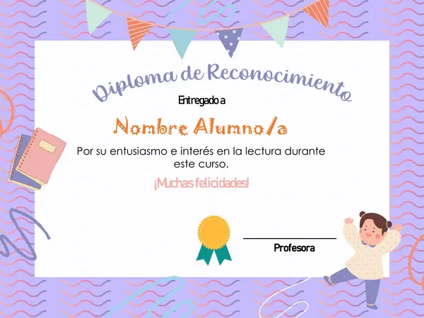 DIPLOMA DE RECONOCIMIENTO DE LECTURA MENSUAL 