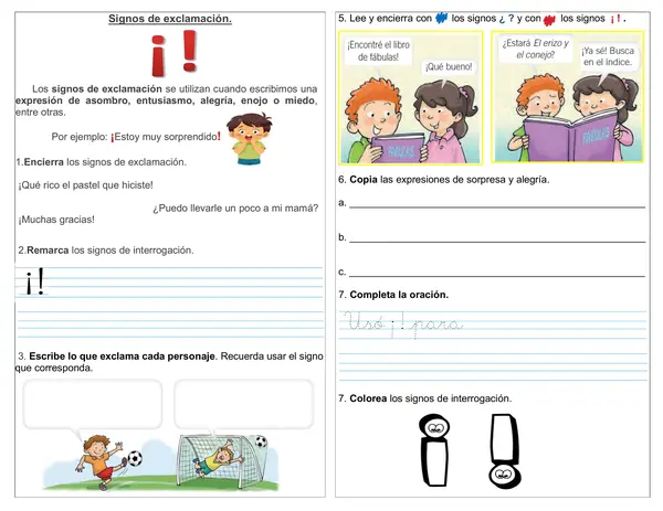 Guía 1° básico "Signos de exclamación"