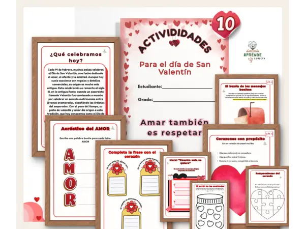 Plantillas para trabajar el dia del  Amor y la amistad
