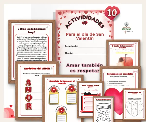 Plantillas para trabajar el dia del  Amor y la amistad